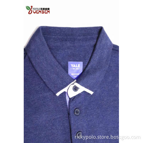 65%Poly 35%Cotton Melange Jersey With Jacquard Collar Shirt